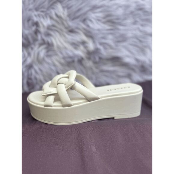 COACH Women's Everette Leather Slip On Sandals - Chalk 9.5B - Picture 1 of 11